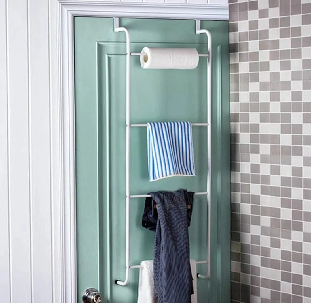 White Over-the-Door 3-Tier Towel Rack ⚽ - photo 2