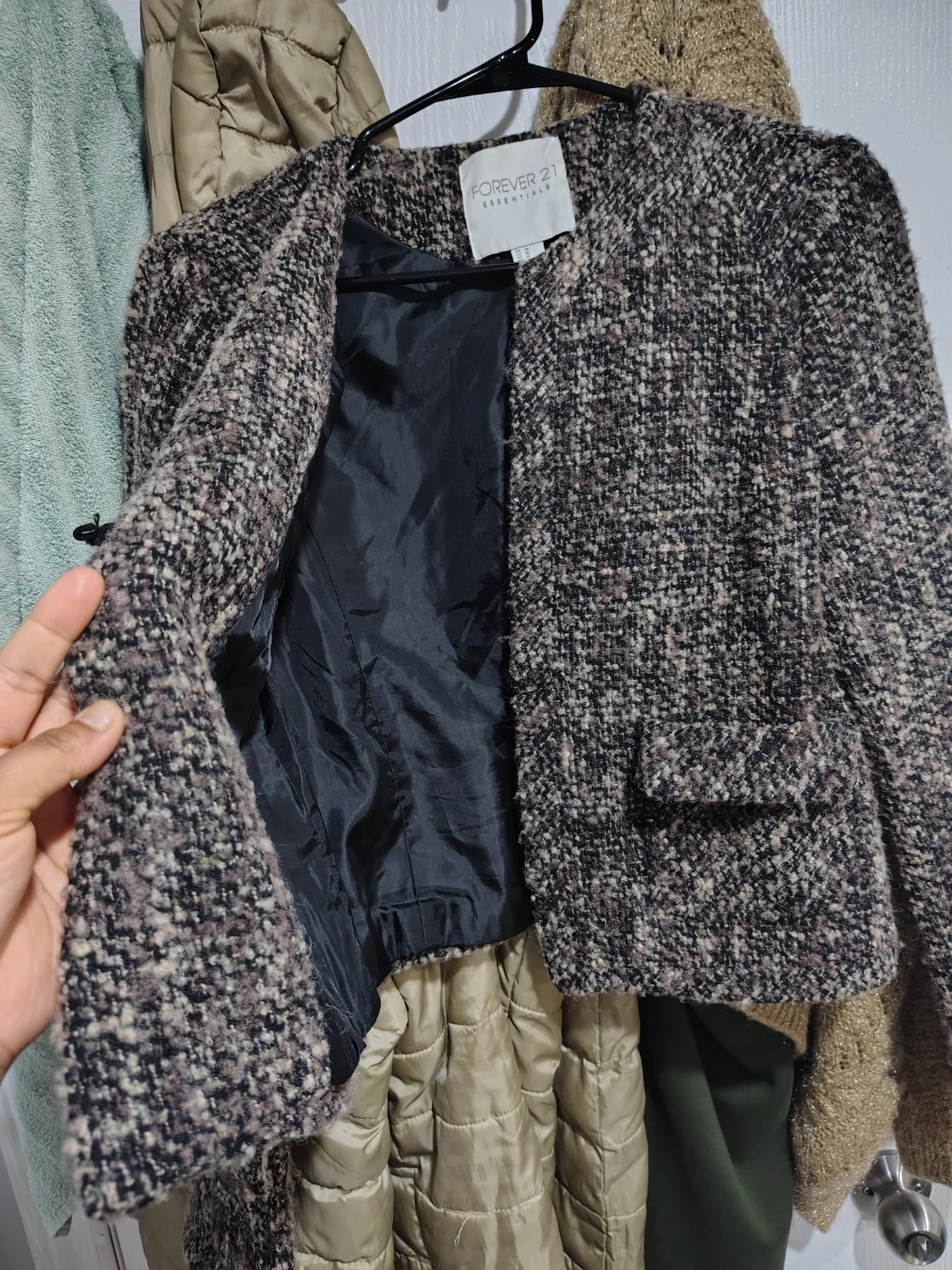 Forever 21 Essentials Tweed Cropped Blazer - photo 2