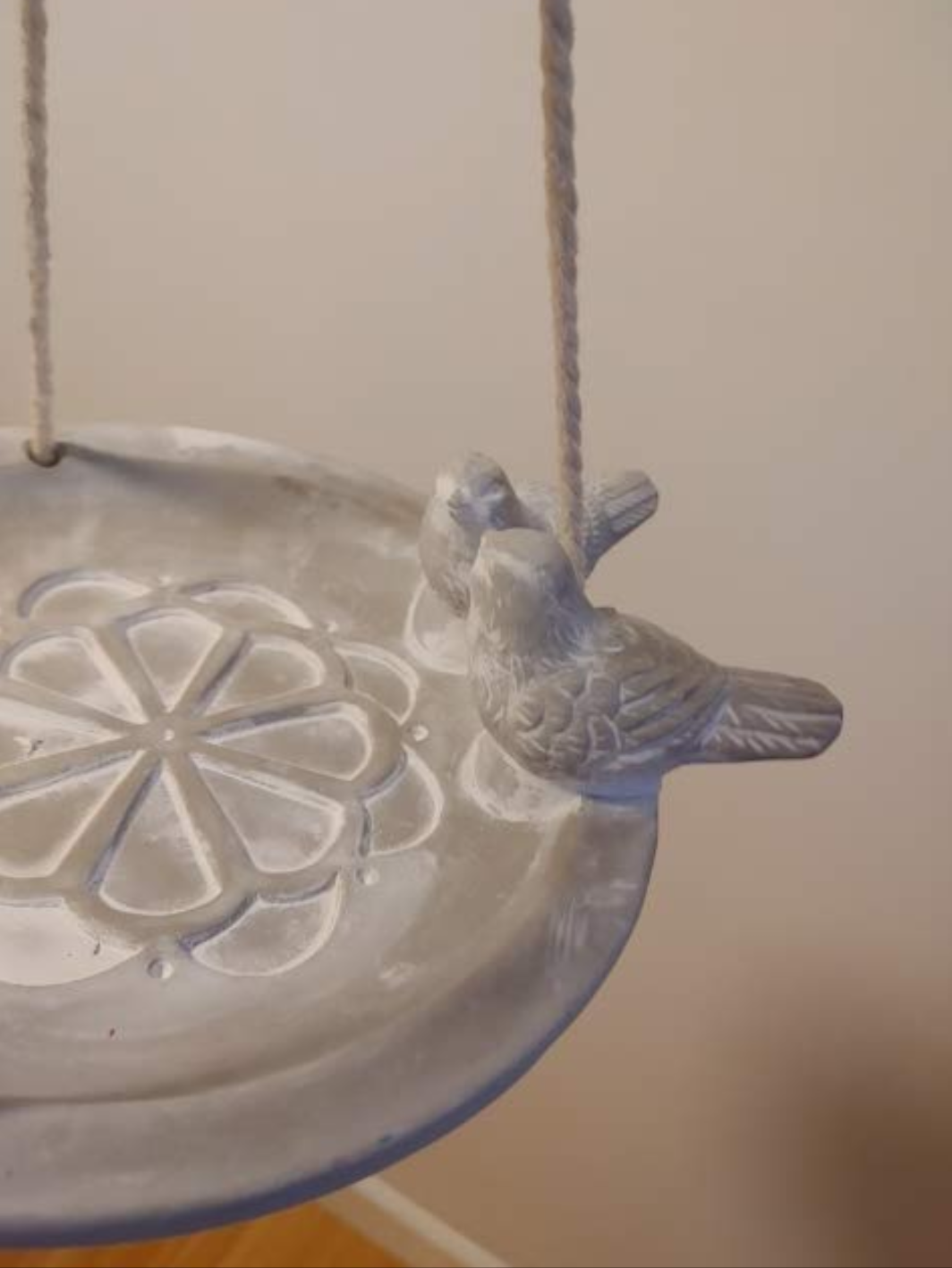 Hanging Bird Bath with Two Birds - photo 5