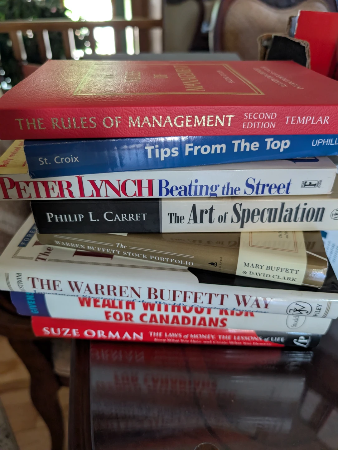 Stack of Investment and Management Books