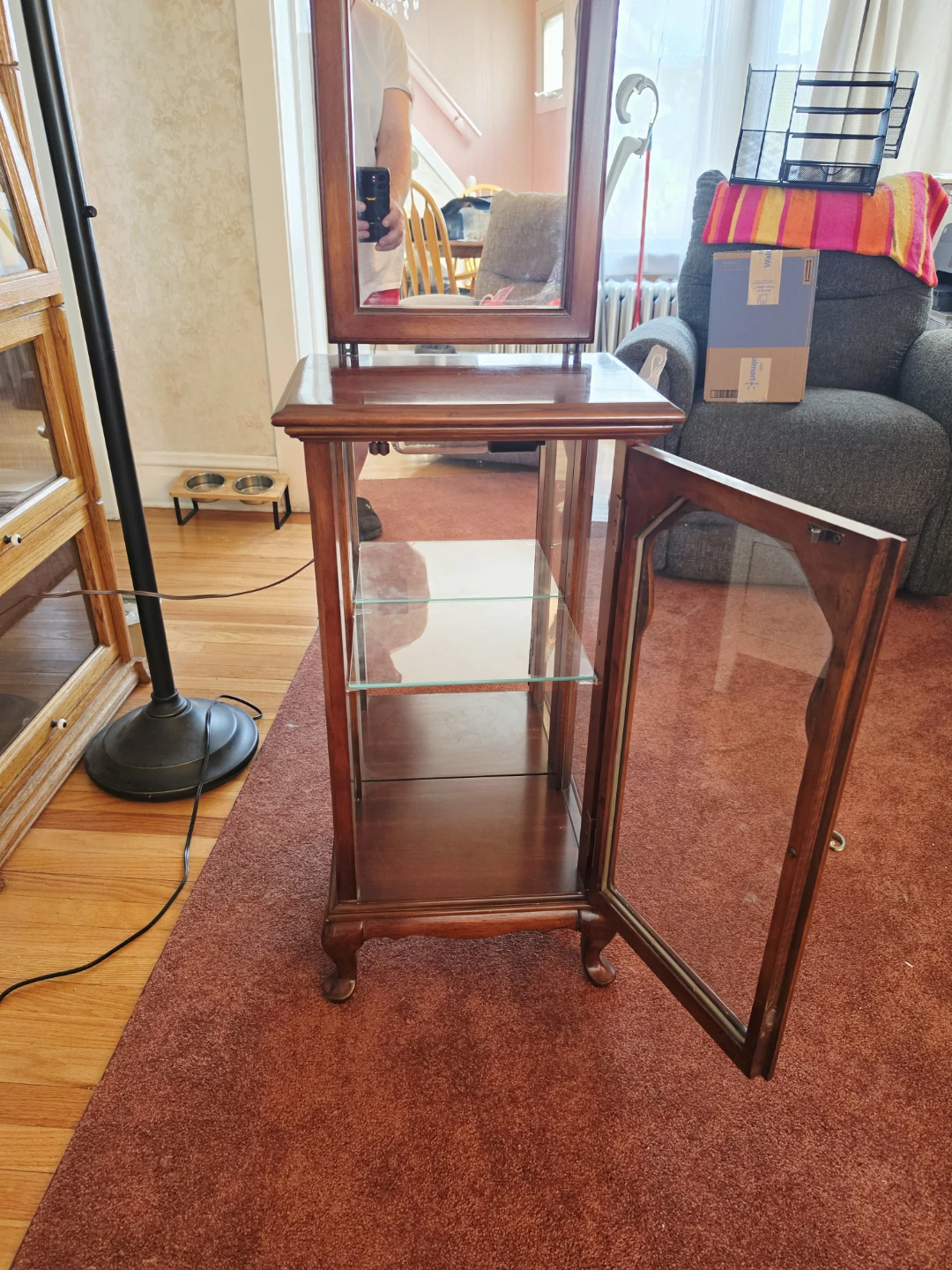 Doorway entry mirrored cabinet
