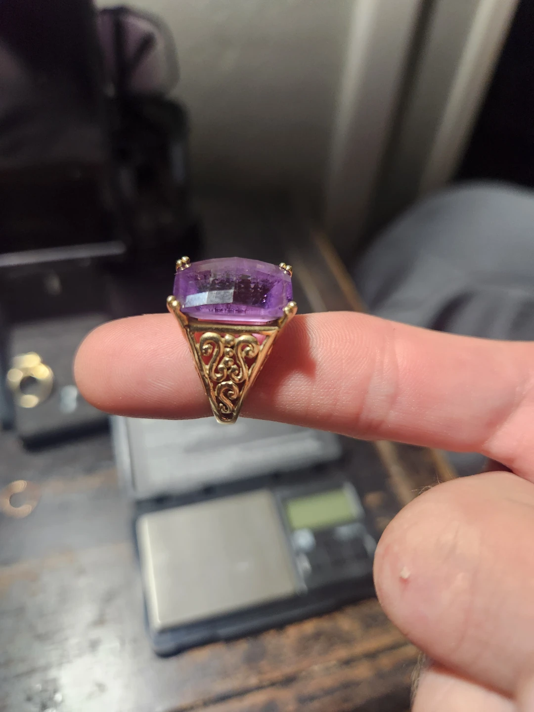 Amethyst Statement Ring 14k