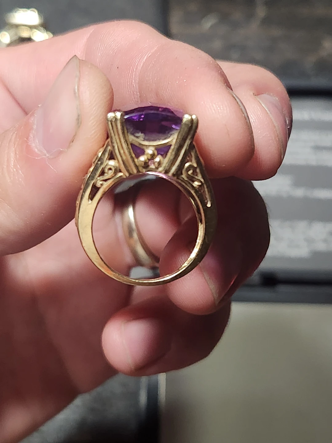Amethyst Statement Ring 14k - photo 2
