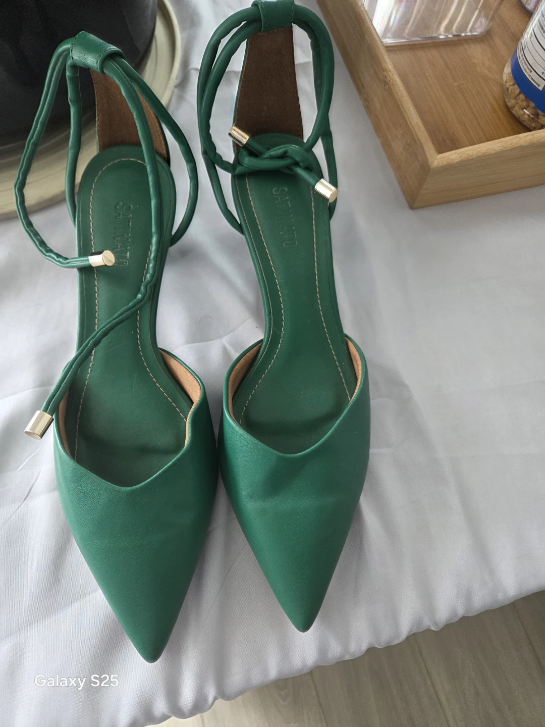 Green Strappy Pointed-Toe Heels - photo 3