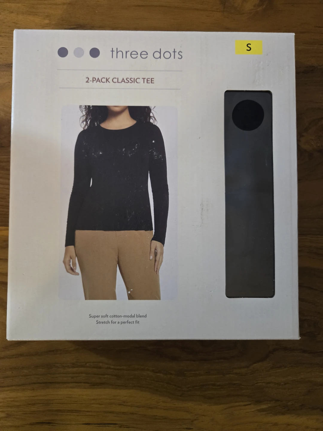Three Dots 2-Pack Classic Tee - Size S