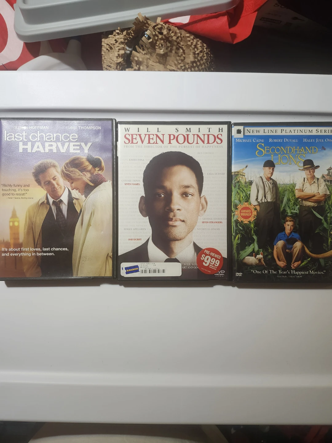 Last Chance Harvey, Seven Pounds, and Secondhand Lions DVDs