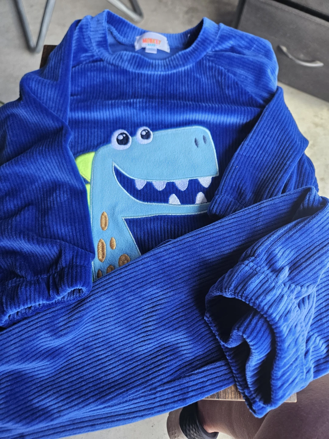 Monkey Brand Blue Dinosaur Pajamas - Size 24 Months