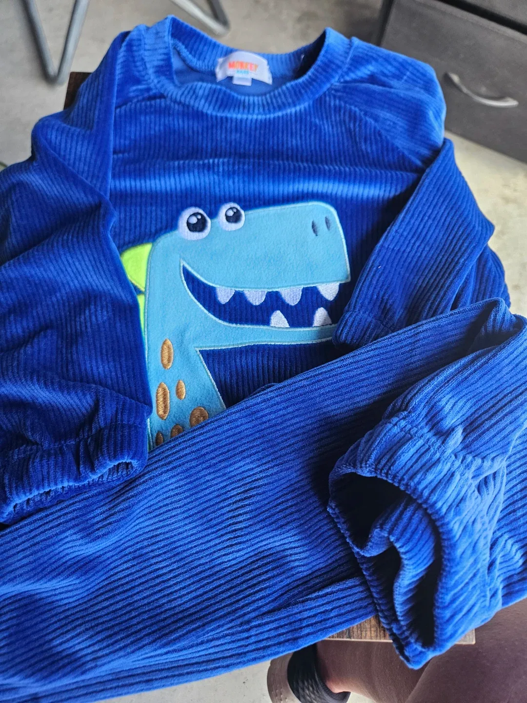 Monkey Brand Blue Dinosaur Pajamas - Size 24 Months