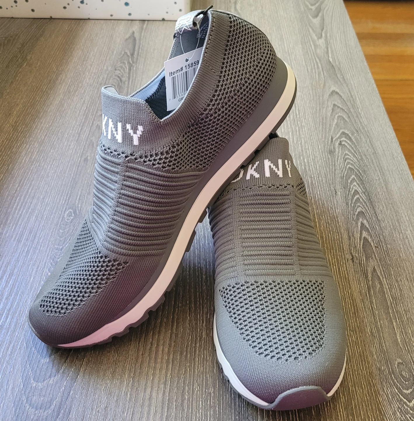 DKNY Women's Grey Knit Slip-On Sneakers - photo 5