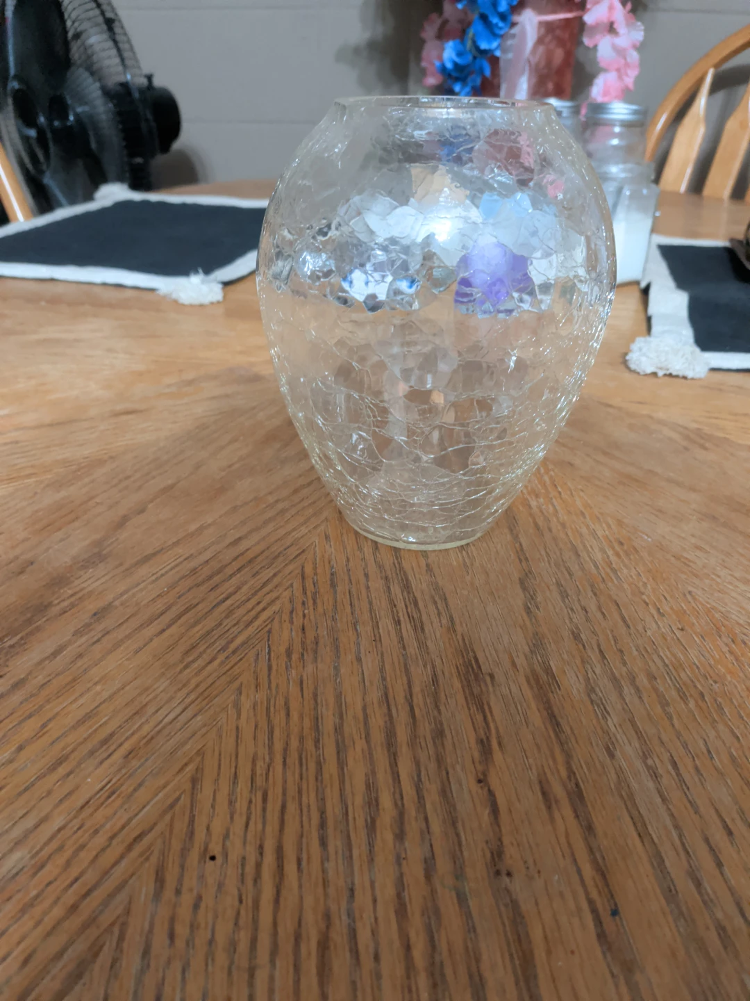 Crackle Glass Vase/Candle Holder