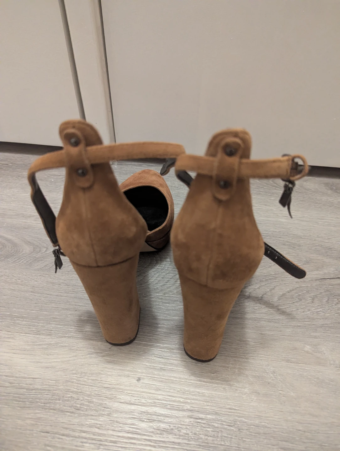 COACH Suede Block Heel Pumps with Ankle Strap - photo 3