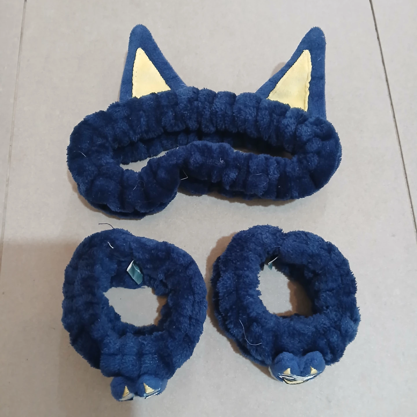 ⚽ Blue Cat Ear Headband and Scrunchie Set