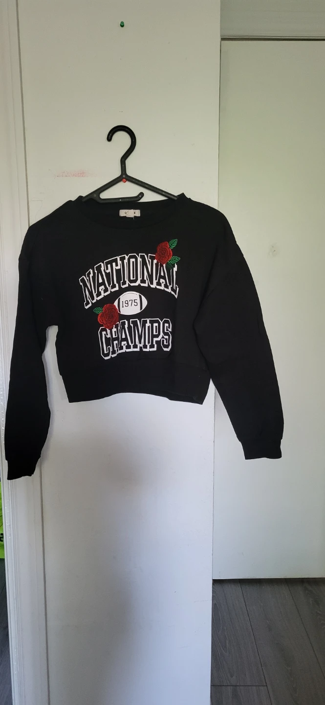 ⚽Garage Black "National Champs" Cropped Sweatshirt P/S