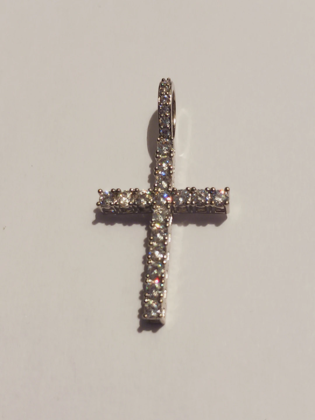 New !! Cross Pendant Charm Silver Tone Cubic Zirconia - photo 3