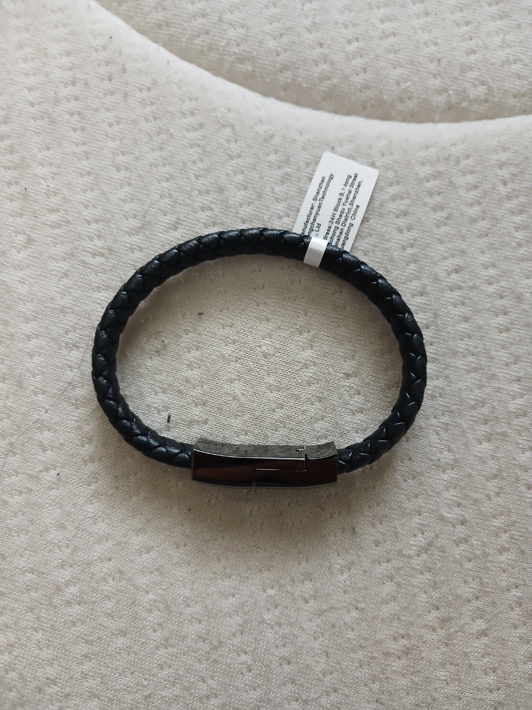 Braided Faux Leather USB Charging Bracelet For iPhone