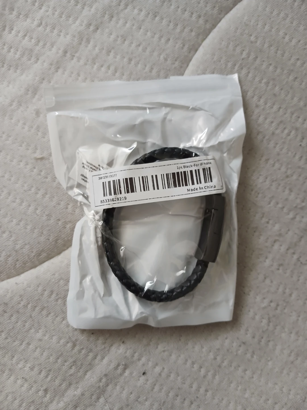 Braided Faux Leather USB Charging Bracelet For iPhone - photo 2