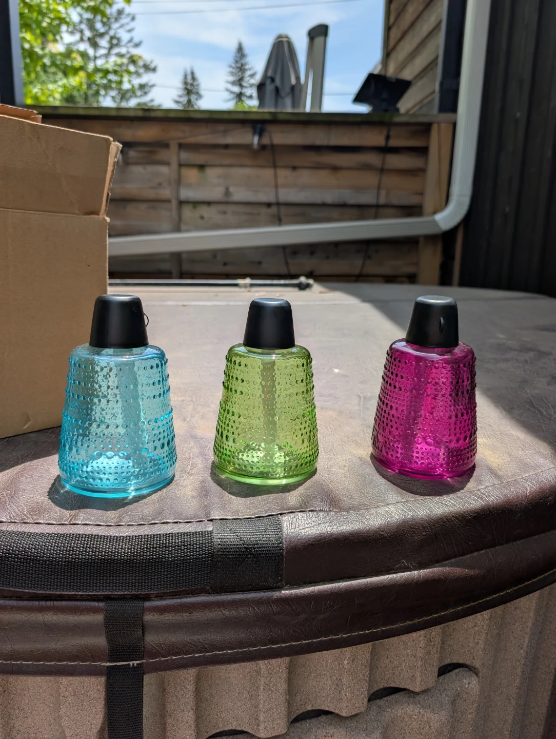 Set of 3 Glass Oil Lamps