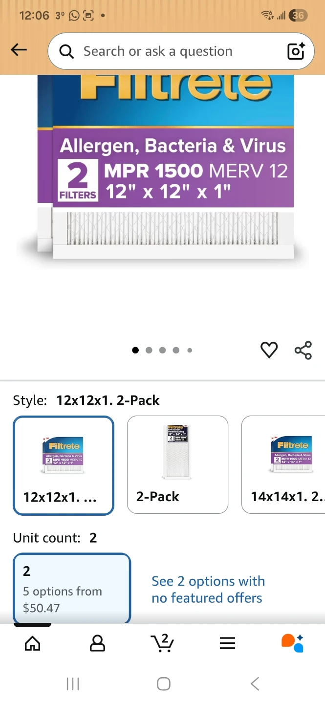 Filtrete 1500 MPR MERV 12 Air Filters (2-Pack) - photo 3