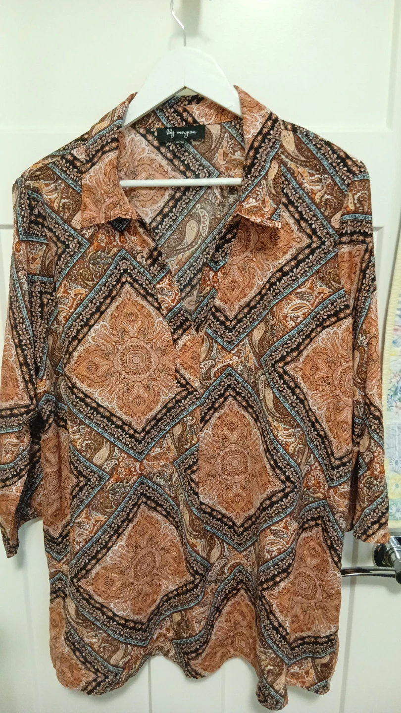 Lily Morgan Printed Blouse XL