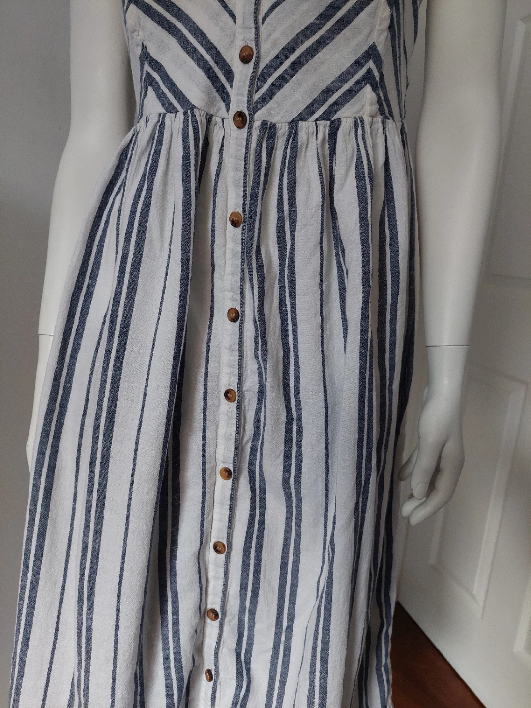 H&M Striped Linen Blend Midi Dress size 8 ⚽ - photo 3