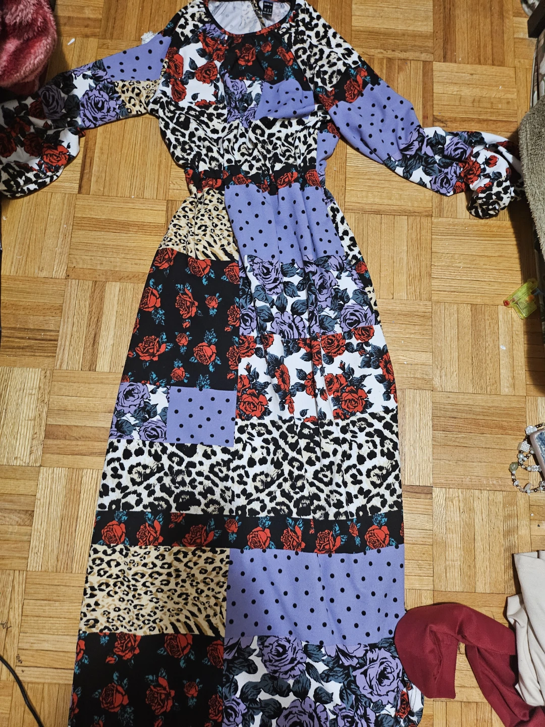 SHEIN Patchwork Maxi Dress