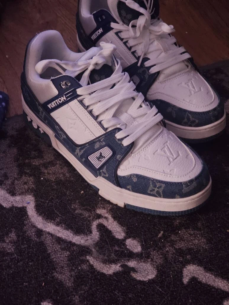 Louis Vuitton Denim & White Sneakers