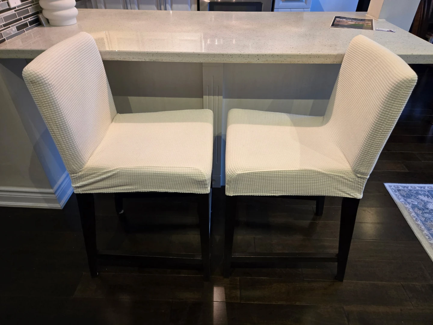 IKEA Set of 2 Beige Bar Stool Covers with new covers - photo 3