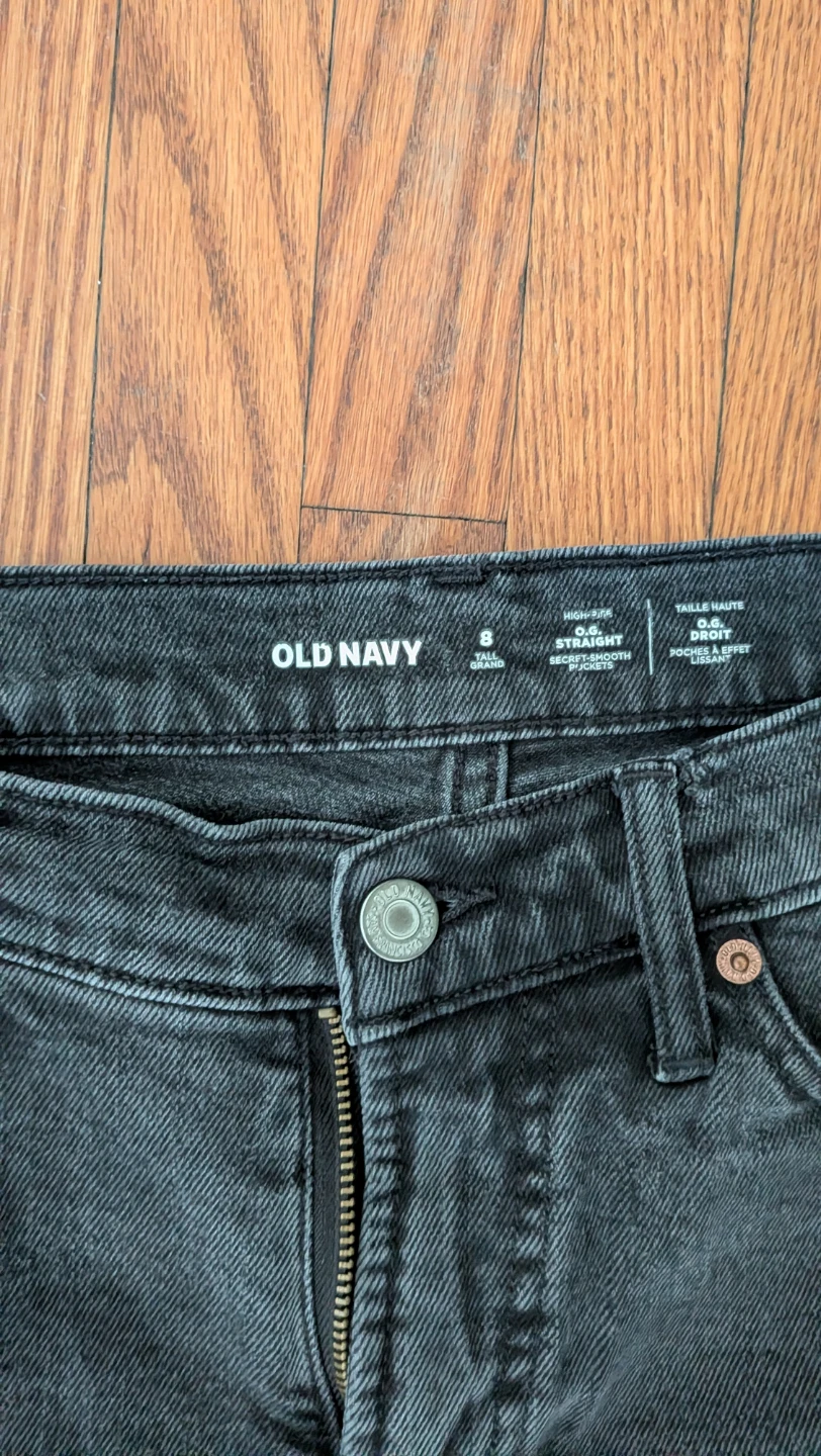 Old Navy High-Waist Straight Jeans Black Size 8 Tall - photo 2