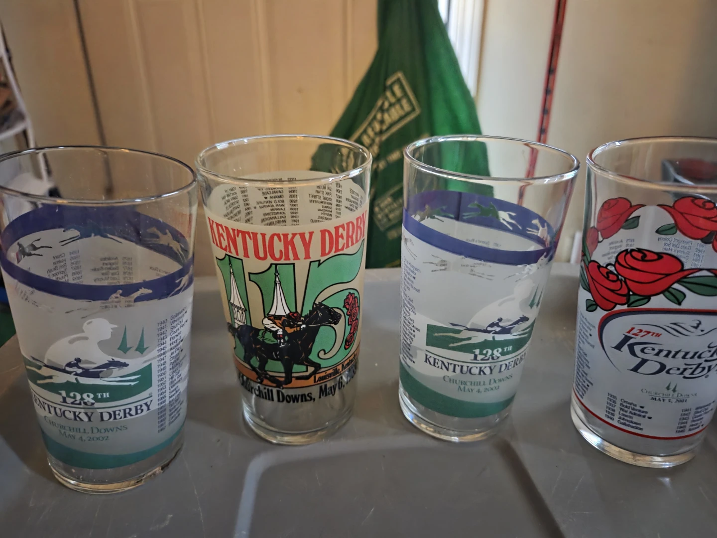 Set of 4 Kentucky Derby Commemorative Glasses