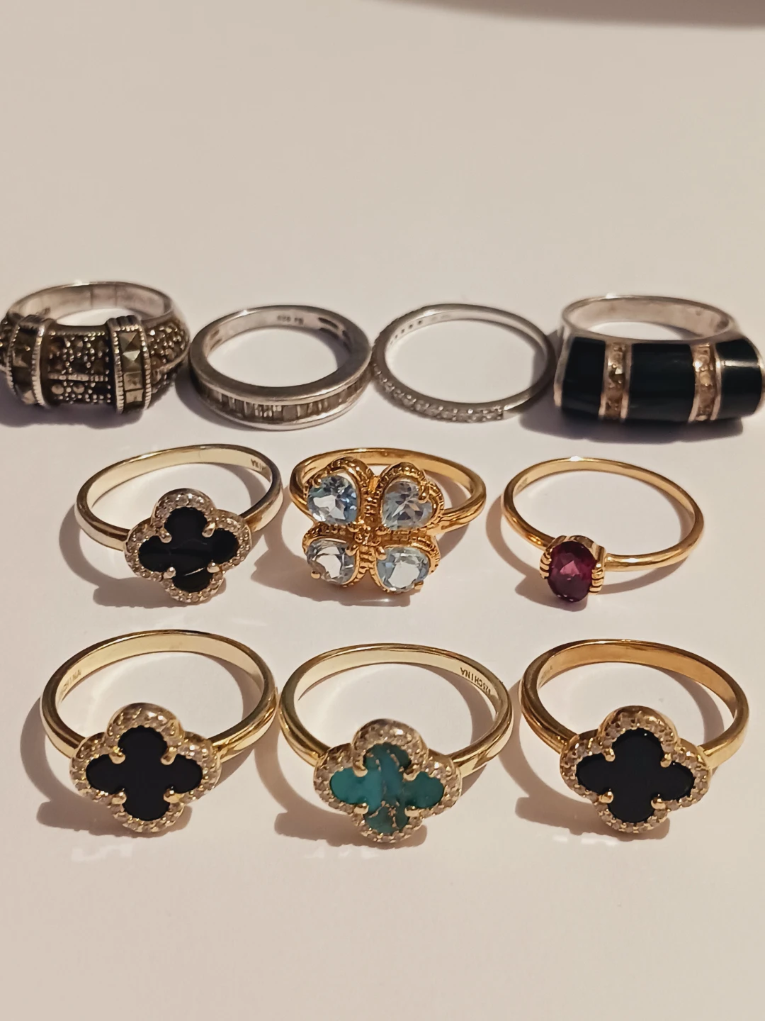 Lot of 10 Sterling Silver 925 Gorgeous Rings. 6,7.
