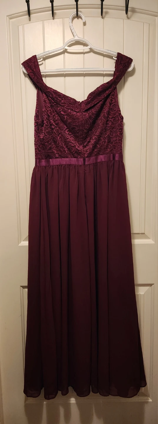 Bbonlinedress Burgundy Lace Off-the-Shoulder Dress - Size L - photo 3