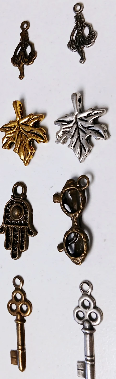 20 Assorted Charms - Leaf, Hamsa, Key, Spoon, Bird - photo 3