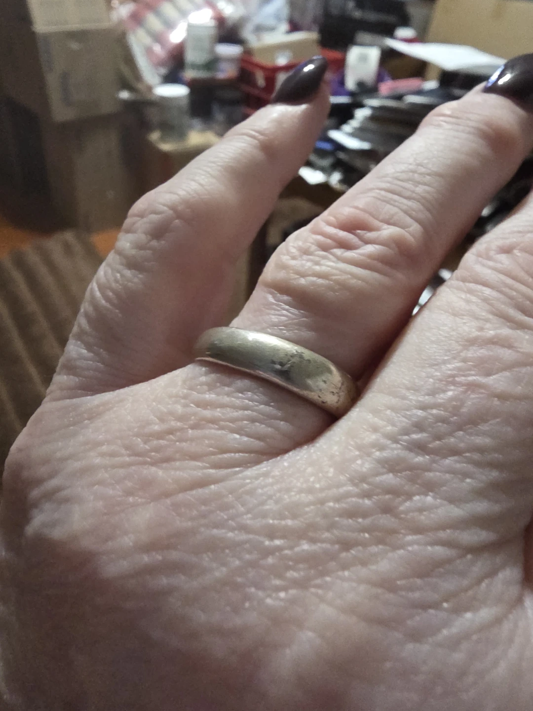 14k White Gold Wedding Band Ring
