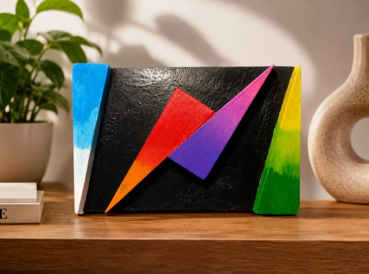 Abstract 3D Geometric Desk Painting