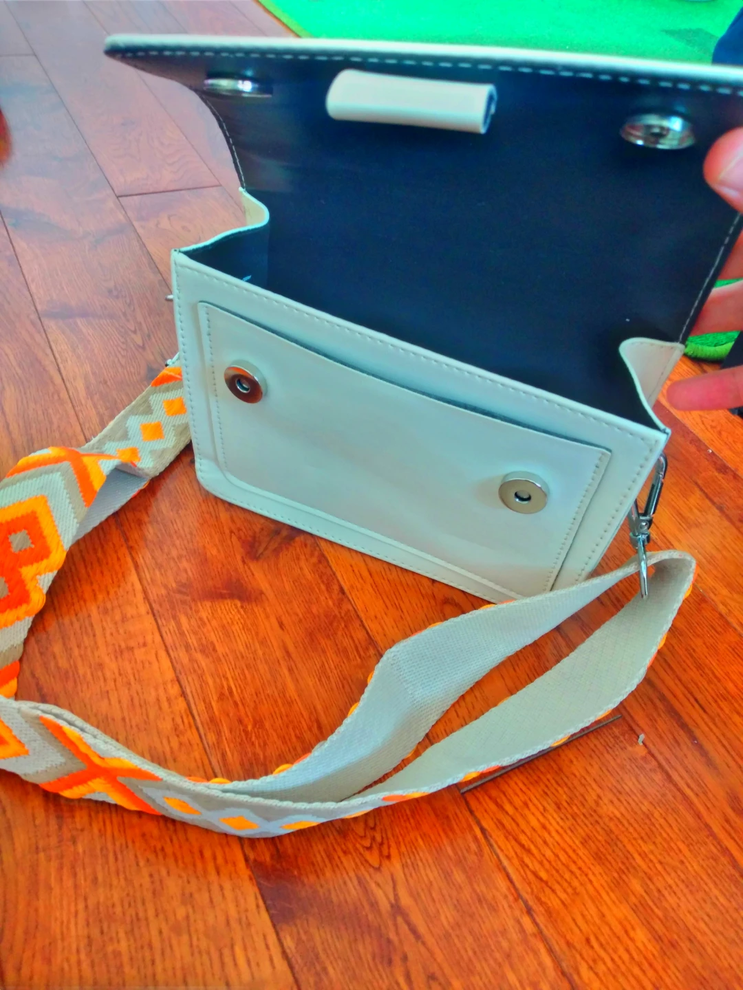 Crossbody Purse with Patterned Strap - photo 3