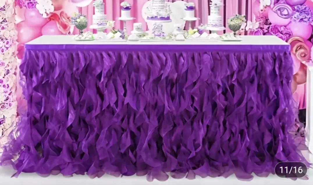 Purple Tutu Table Skirt for Parties