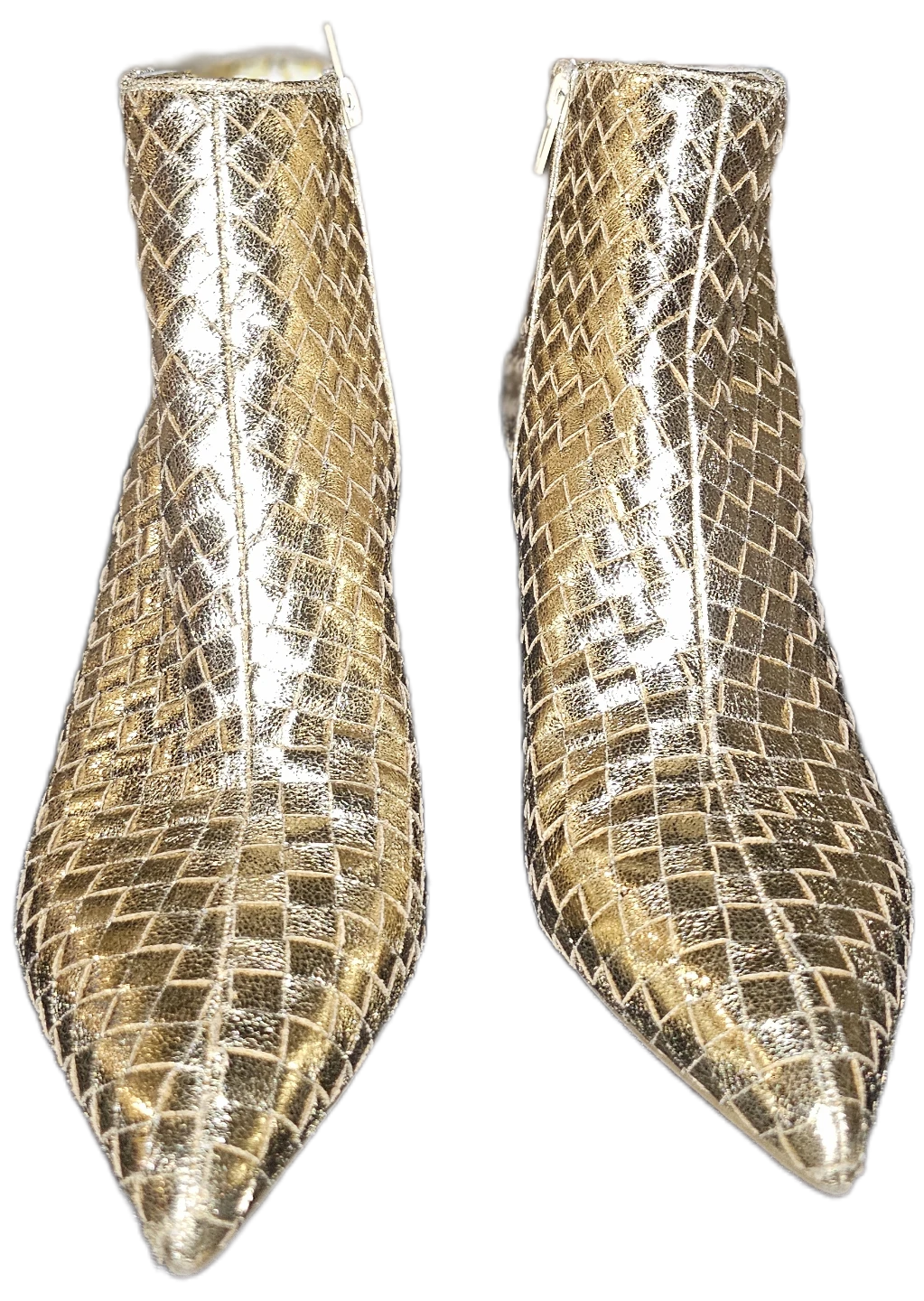 INC International Concepts Gold Woven Pointed Toe Ankle Boots⚽️