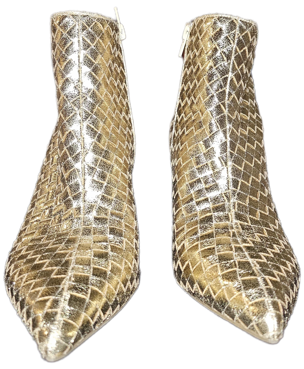 INC International Concepts Gold Woven Pointed Toe Ankle Boots⚽️ - photo 2