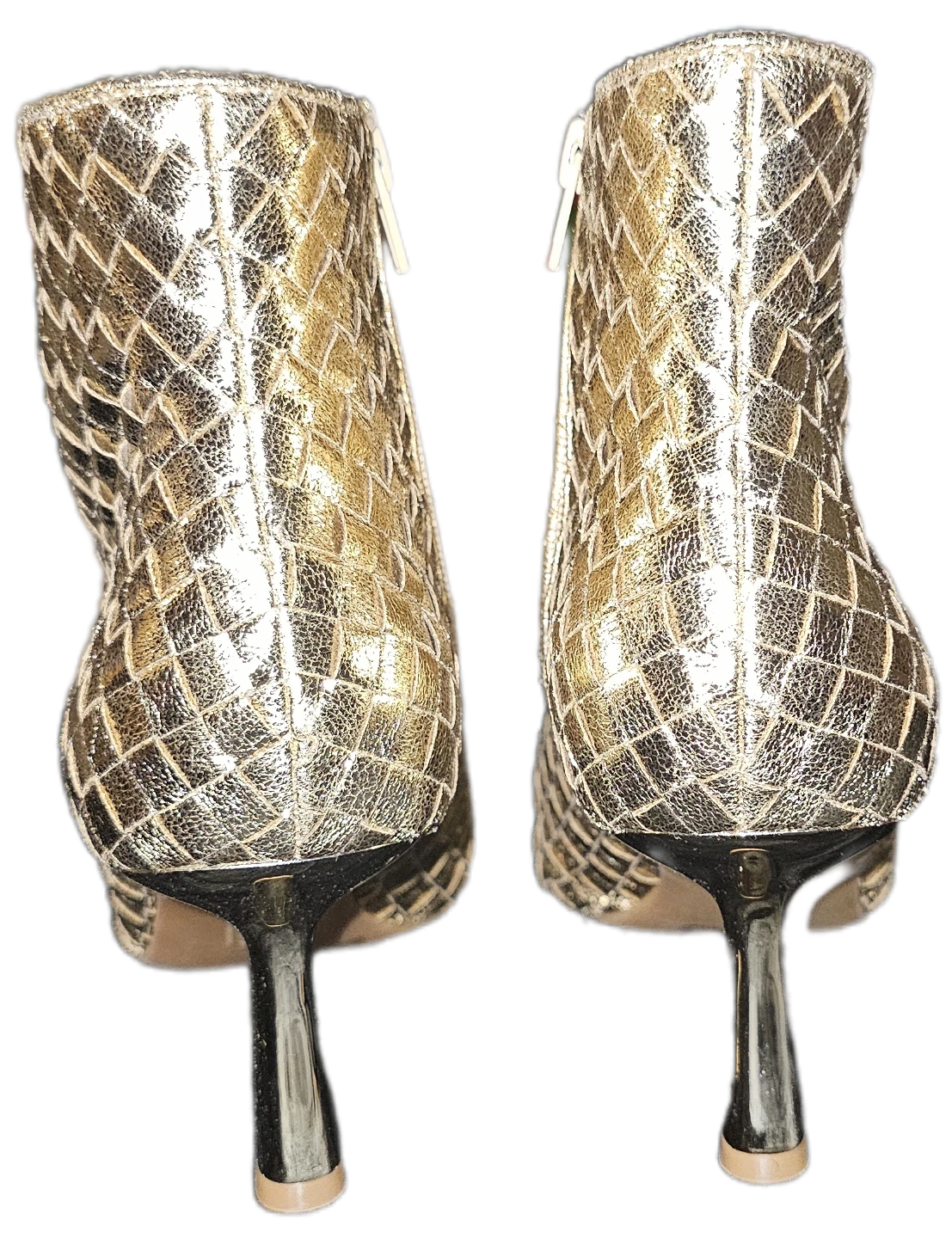 INC International Concepts Gold Woven Pointed Toe Ankle Boots⚽️ - photo 3