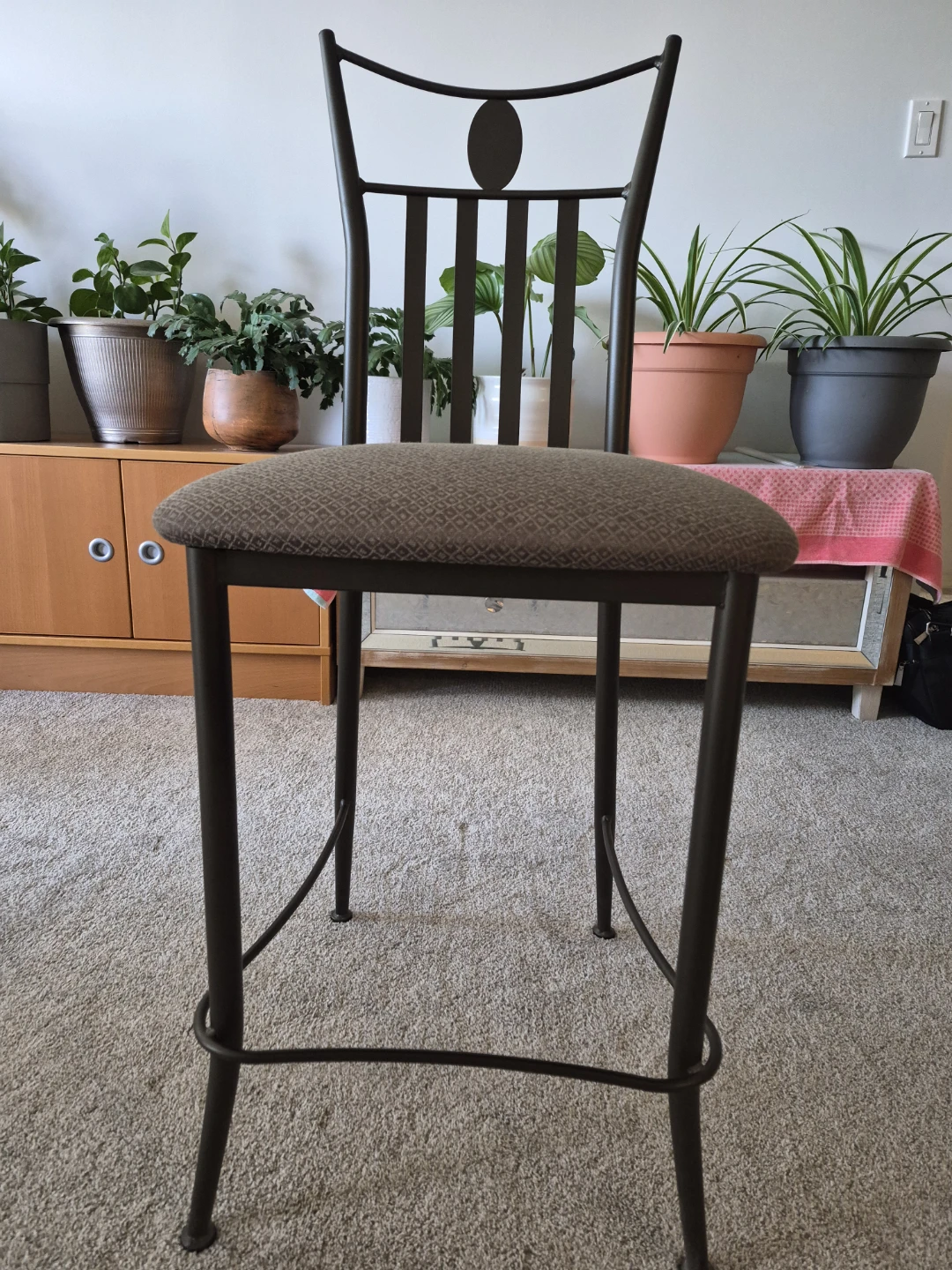 Metal Bar Stool with Padded Seat