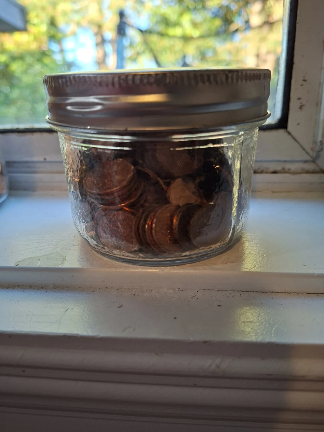 Ball Mason Jar with Pennies