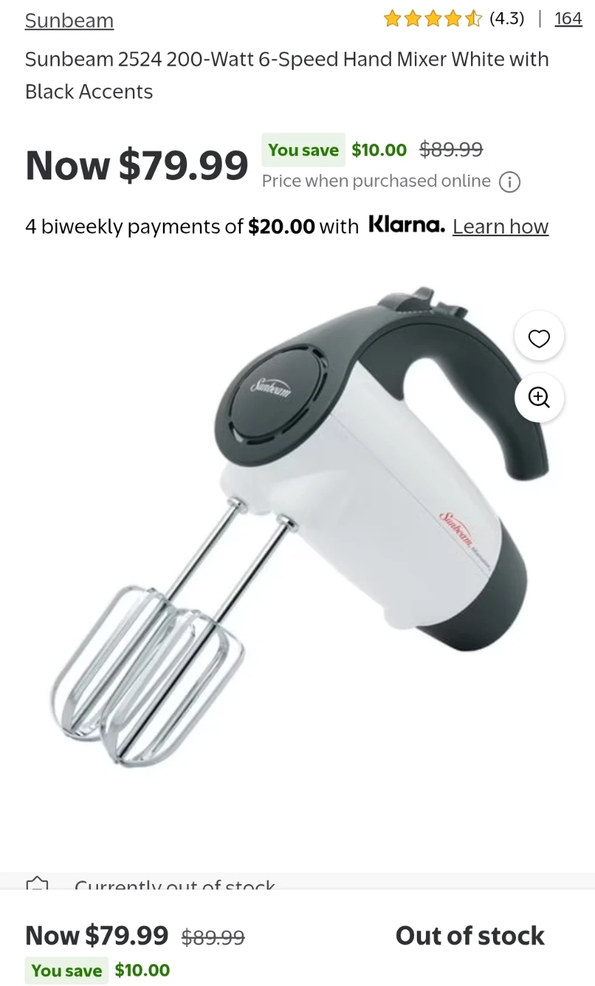 Sunbeam Mixmaster 6-Speed Hand Mixer ⚽