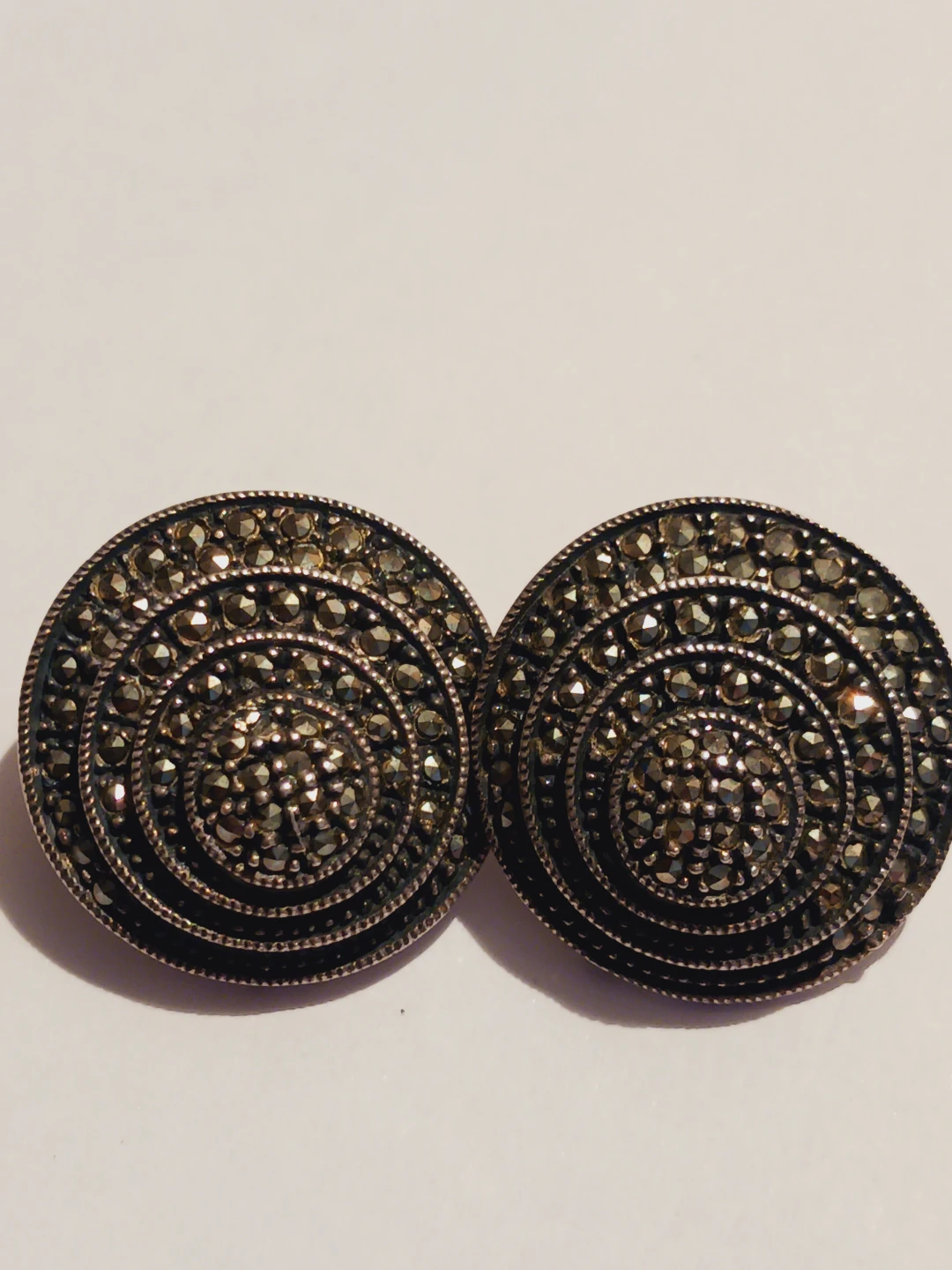 Judith Jack Sterling Silver 925  Round Clip-On Earrings