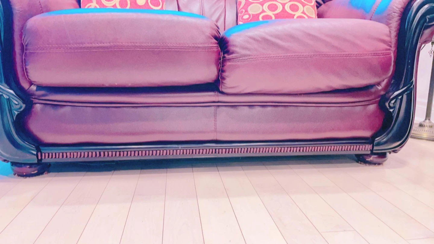 Leather Sofa Set - Burgundy - photo 4