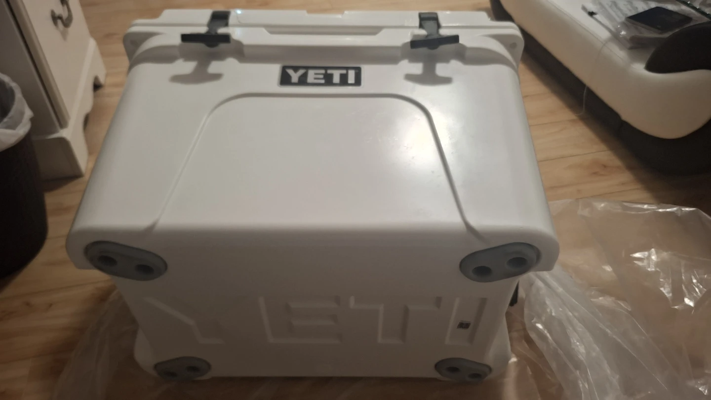 White YETI Cooler