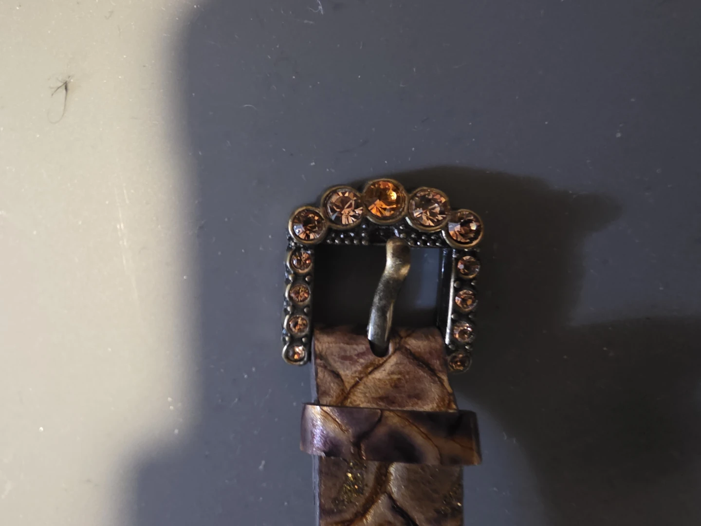 HEIDI DAUS "Shimmering Serpent" Crystal and Leather Band Watch - photo 3