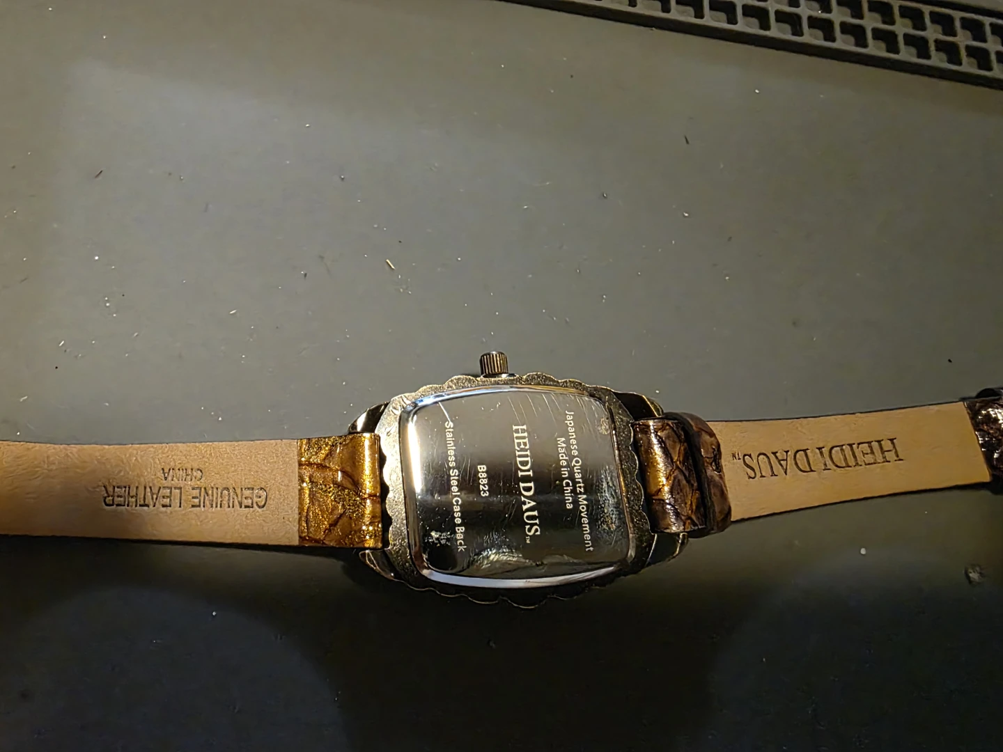 HEIDI DAUS "Shimmering Serpent" Crystal and Leather Band Watch - photo 5