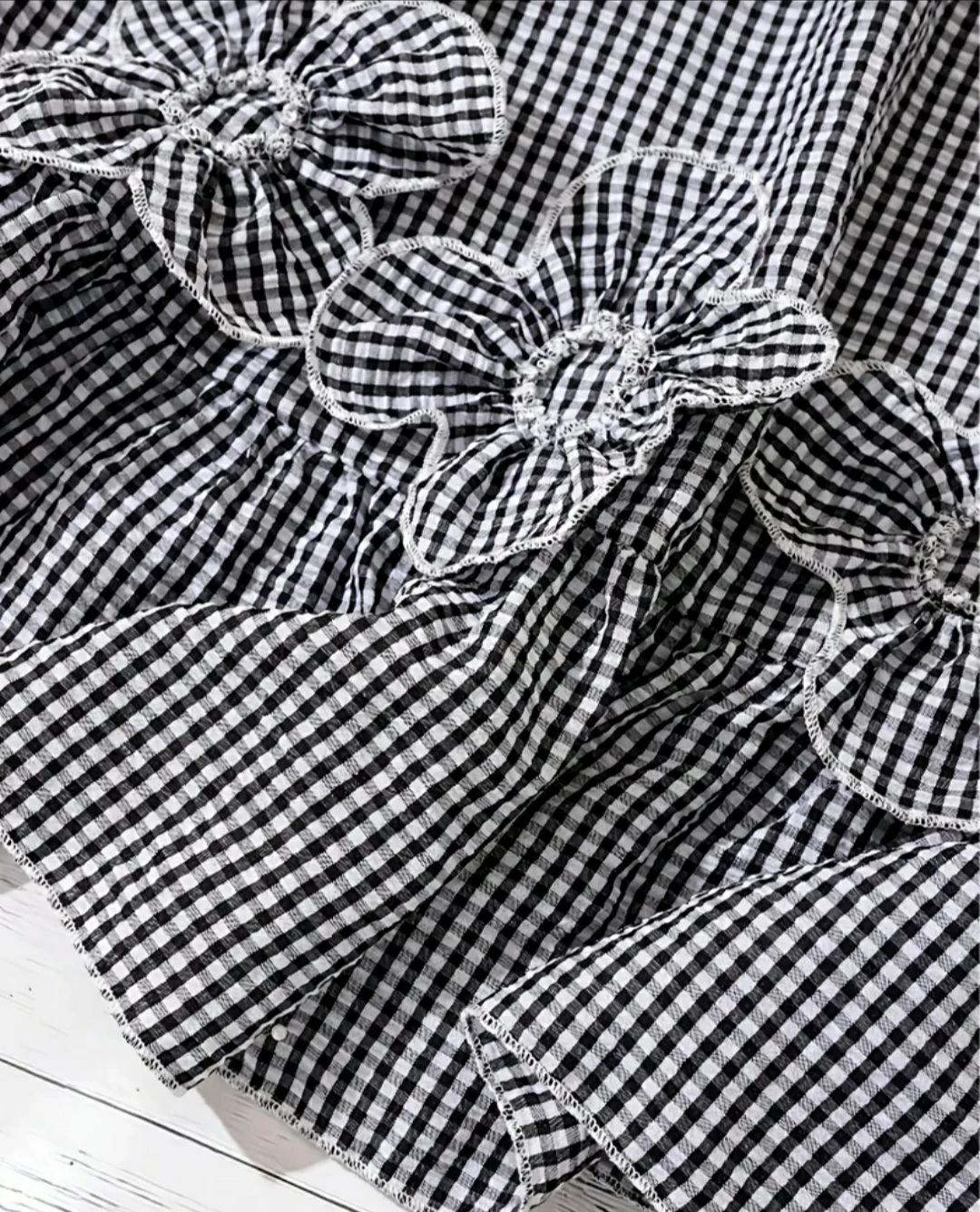Black and White summer Dress Floral Trim - photo 2