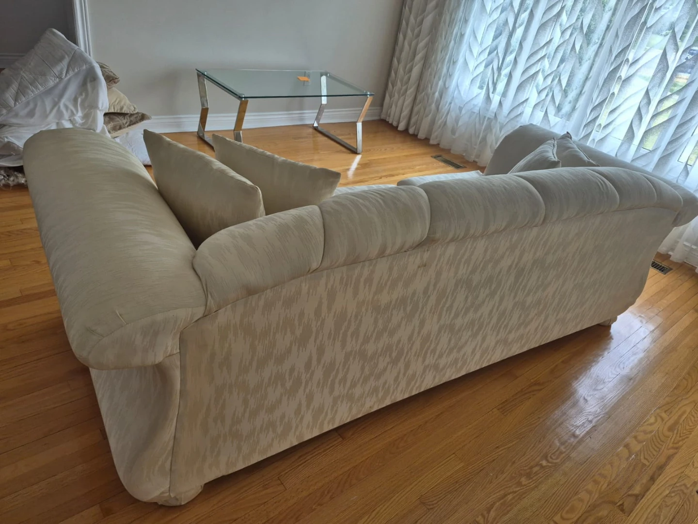 Cream Sofa with Accent Pillows (Loveseat also available) - photo 3