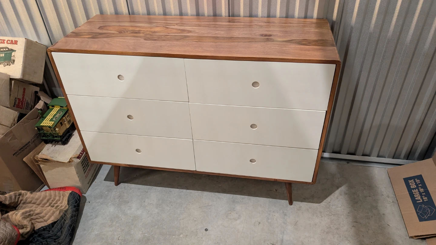 Wooden Dresser with 6 White Drawers - photo 2